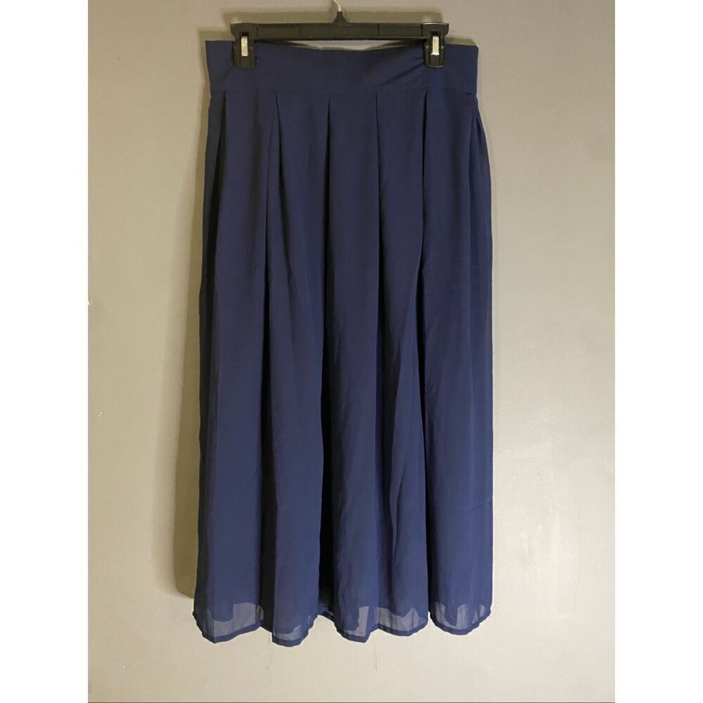 Boutique Navy Pleated Straight Skirt Size XXL NWOT